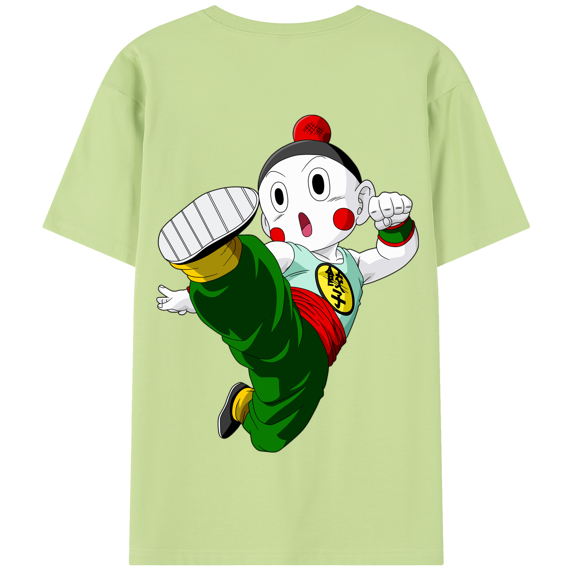 （画像用） ドラゴンボール 餃子（チャオズ）DRAGON BALL Chaoz 綿100％半袖Tシャツ（背面プリント）